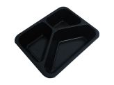 Barquette repas 3 comp. 530/325/235 ml - PP noir - 227 x 178 x 50 mm