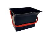 seau noir 6L avec anse rouge - Eco
