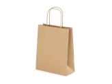 Papiertragtaschen 18x8x22 cm - Braun glatt 90 gm2 / gedrehte Henkel