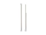 Pailles en papier FSC - kraft blanc - emballées à l'unité - 8 mm diamètre x 23 cm long