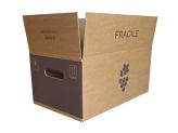 Carton 12 x 70cl. "Feuille Vigne" - 407x240x185 mm/Couchées, EB, Bl/br