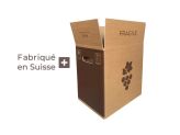 Carton 12x70 cl Prestige "Feuille vigne" - 294x221x302 mm / Droites, EB, Bl/br