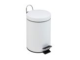 Poubelle à pédale en métal blanc 3L